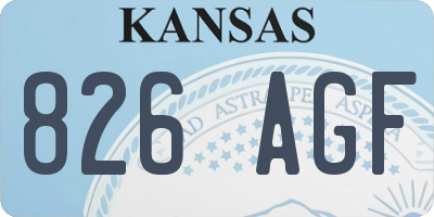 KS license plate 826AGF