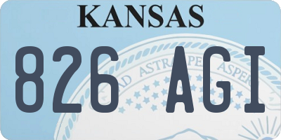 KS license plate 826AGI