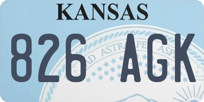 KS license plate 826AGK