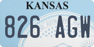 KS license plate 826AGW
