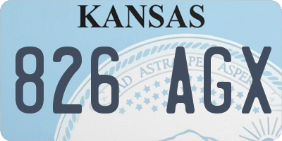 KS license plate 826AGX
