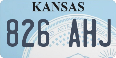 KS license plate 826AHJ