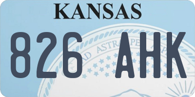 KS license plate 826AHK