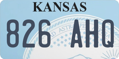 KS license plate 826AHQ