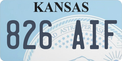 KS license plate 826AIF