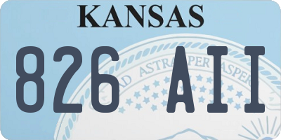 KS license plate 826AII