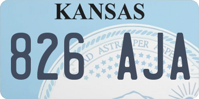 KS license plate 826AJA