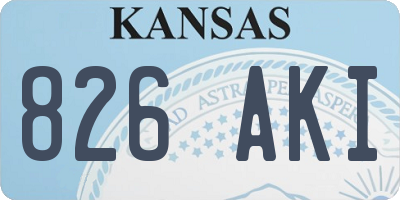 KS license plate 826AKI