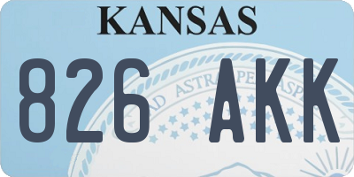 KS license plate 826AKK