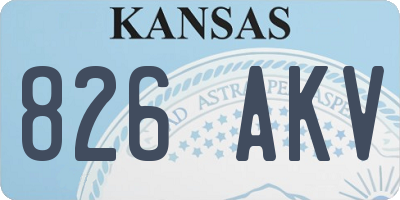 KS license plate 826AKV