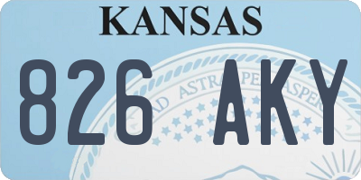 KS license plate 826AKY