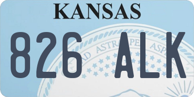 KS license plate 826ALK