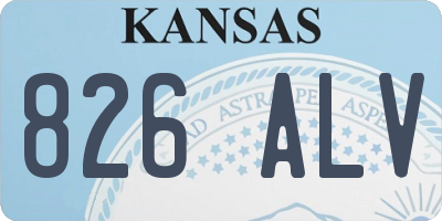 KS license plate 826ALV