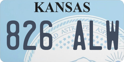 KS license plate 826ALW