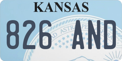 KS license plate 826AND