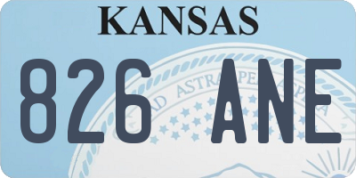 KS license plate 826ANE