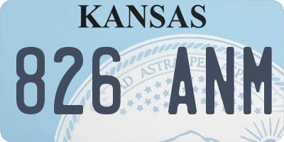 KS license plate 826ANM