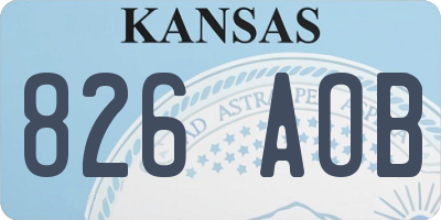 KS license plate 826AOB