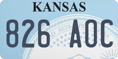 KS license plate 826AOC