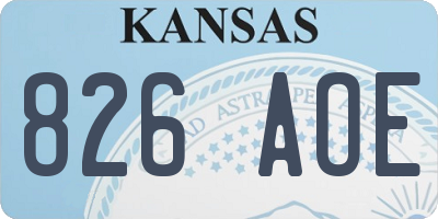 KS license plate 826AOE
