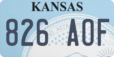 KS license plate 826AOF