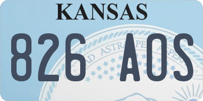 KS license plate 826AOS