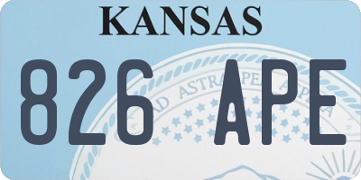 KS license plate 826APE
