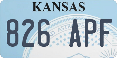 KS license plate 826APF