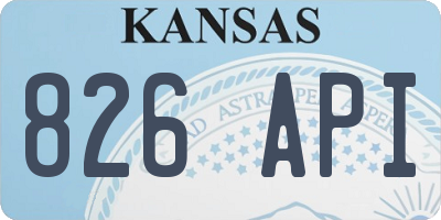 KS license plate 826API