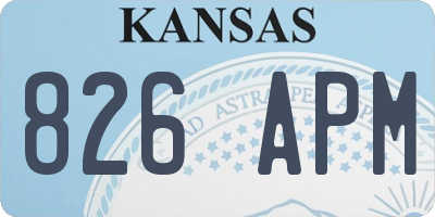KS license plate 826APM
