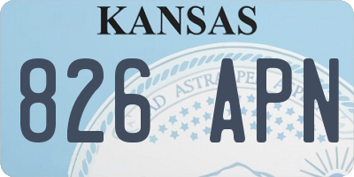 KS license plate 826APN