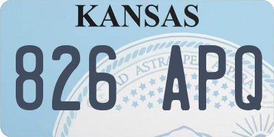KS license plate 826APQ