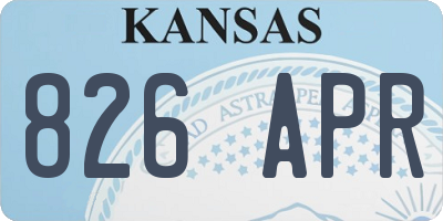KS license plate 826APR
