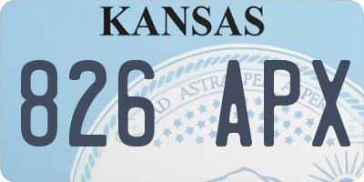KS license plate 826APX