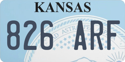 KS license plate 826ARF