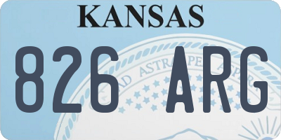 KS license plate 826ARG