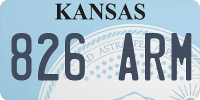 KS license plate 826ARM