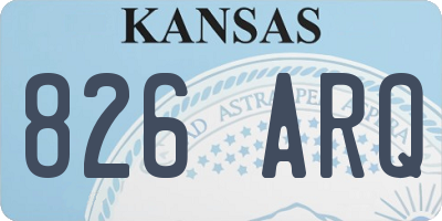KS license plate 826ARQ