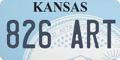 KS license plate 826ART