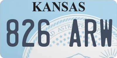 KS license plate 826ARW