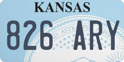 KS license plate 826ARY