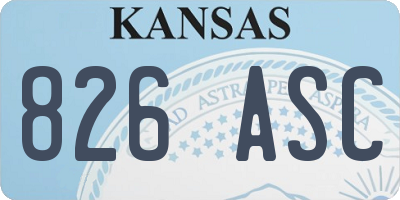 KS license plate 826ASC