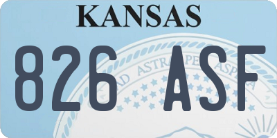 KS license plate 826ASF