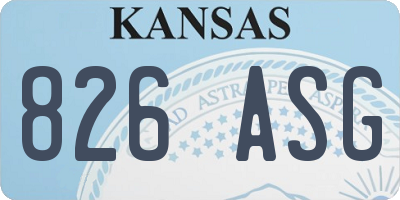 KS license plate 826ASG