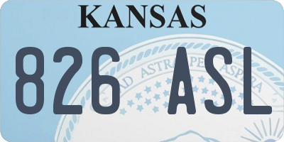 KS license plate 826ASL