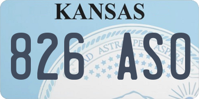 KS license plate 826ASO