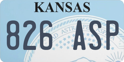 KS license plate 826ASP