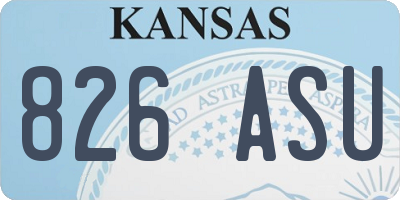 KS license plate 826ASU