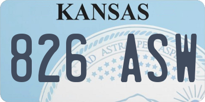 KS license plate 826ASW