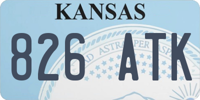 KS license plate 826ATK